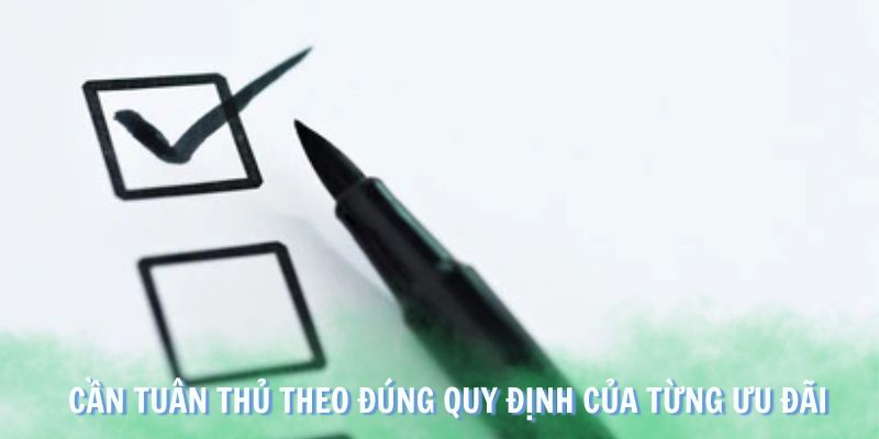 Cần tuân thủ theo đúng quy định của từng ưu đãi