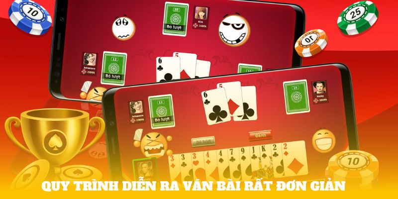 Quy trình diễn ra ván bài rất đơn giản